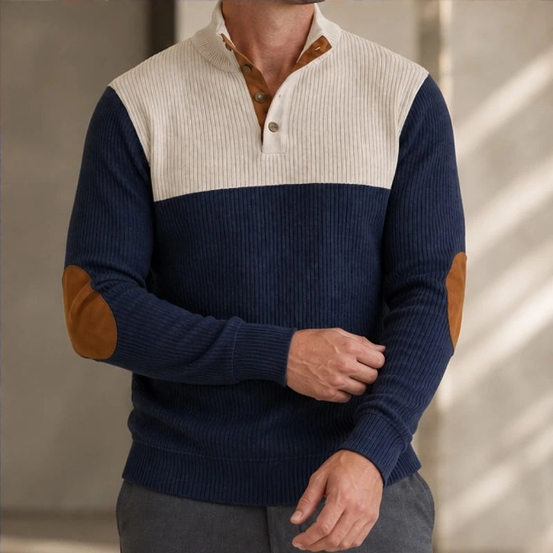 Warwick High Stand Collar Sweater - Navy Blue - Department: Men - Brondals - Image 3