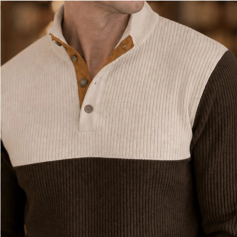 Warwick High Stand Collar Sweater - Dark Brown - Department: Men - Brondals - Image 3
