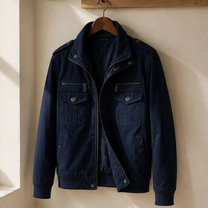 Webster Bomber Jacket - Blue - Men's Clothing > Outerwear > Bomber Jackets - Brondals - Image 1