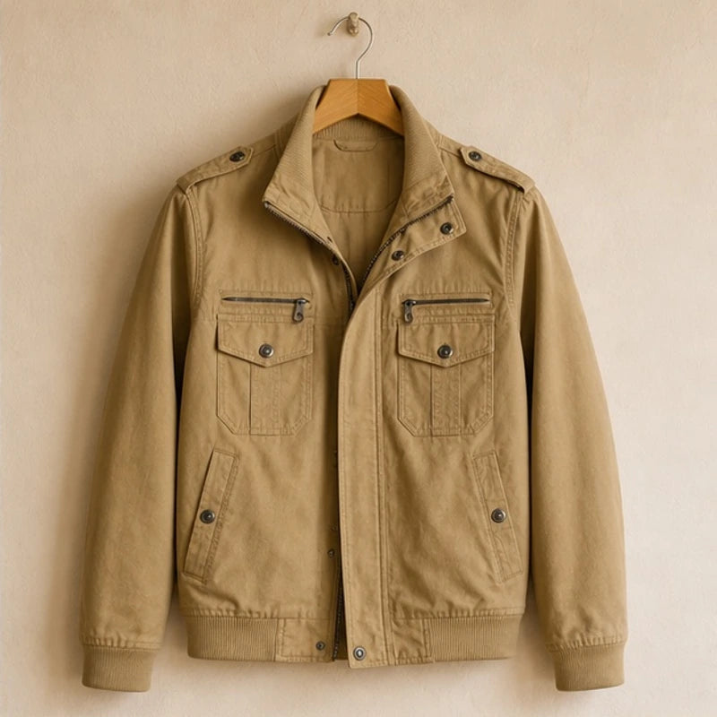 Webster Bomber Jacket - Beige - Men's Clothing > Outerwear > Bomber Jackets - Brondals - Image 1