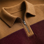 Wendell Textured Colorblock Polo Sweater - Burgundy Red - Clothing > Sweaters & Cardigans > Quarter-Zip Polo Sweaters - Brondals - Image 2