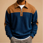 Wendell Textured Colorblock Polo Sweater - Blue - clothing - Brondals - Image 3