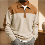 Wendell Textured Colorblock Polo Sweater - Off-White - clothing - Brondals - Image 3