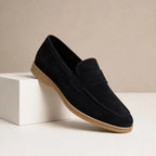 Whitaker Suede Penny Loafers - Black - Men's Footwear > Loafers > Penny Loafers - Brondals - Image 1