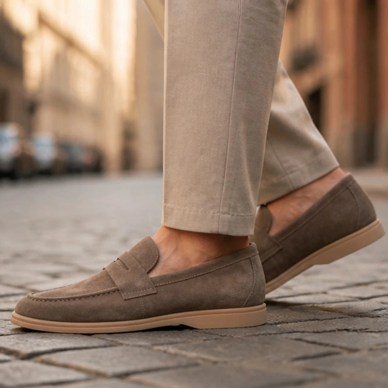 Whitaker Suede Penny Loafers - Taupe - Department: Men - Brondals - Image 3