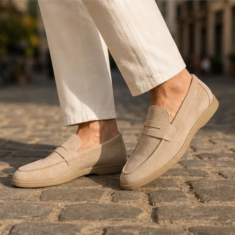 Whitaker Suede Penny Loafers - Cream - Department: Men - Brondals - Image 3