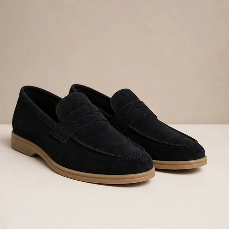 Whitaker Suede Penny Loafers - Black - Catalog Group: Footwear - Brondals - Image 2