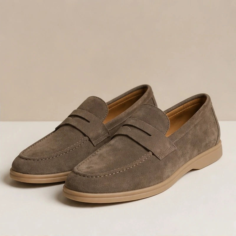 Whitaker Suede Penny Loafers - Taupe - Catalog Group: Footwear - Brondals - Image 2