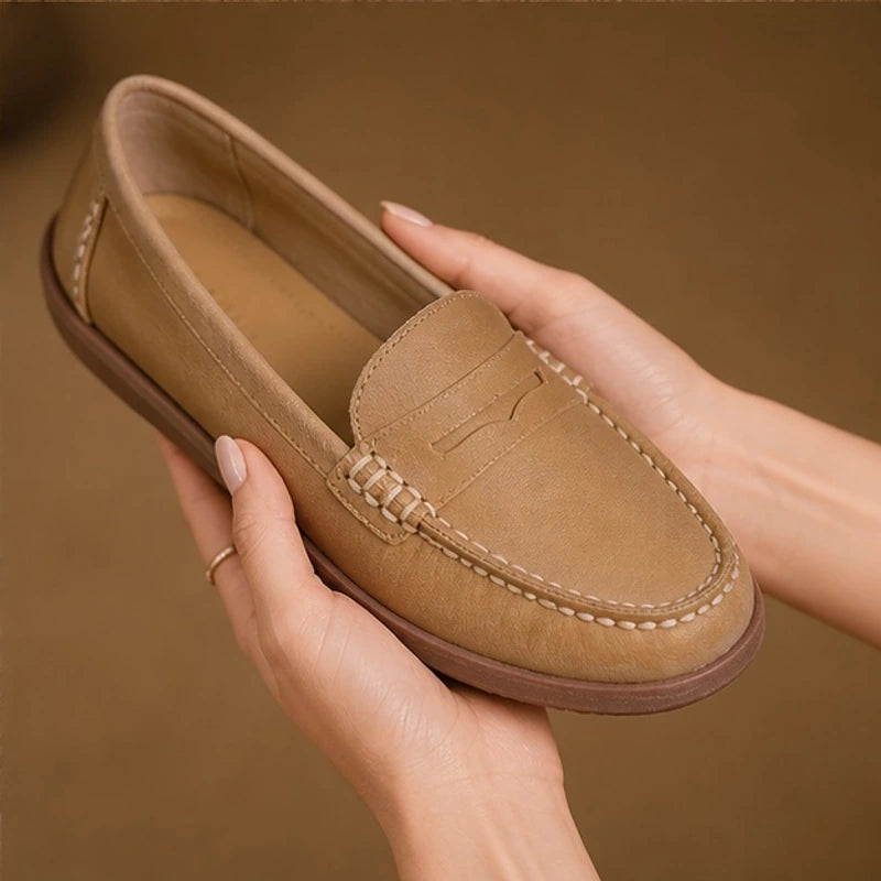 Wilhelmina Orthopedic Leather Loafers - Khaki - Shoes - Brondals - Image 3