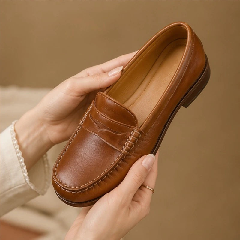 Wilhelmina Orthopedic Leather Loafers - Brown - Shoes - Brondals - Image 3