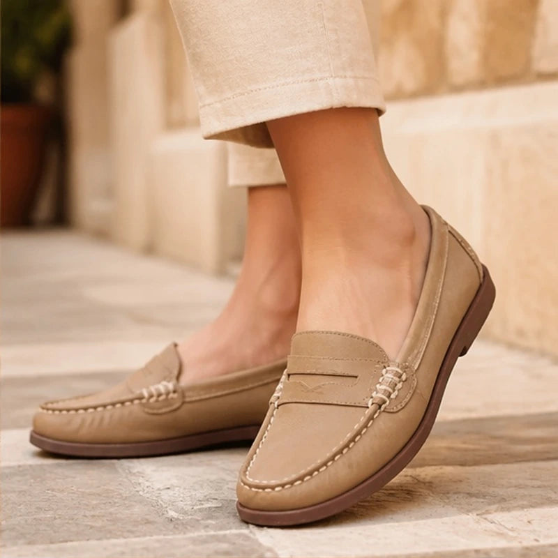Wilhelmina Orthopedic Leather Loafers - Khaki - Women's Shoes - Brondals - Image 2
