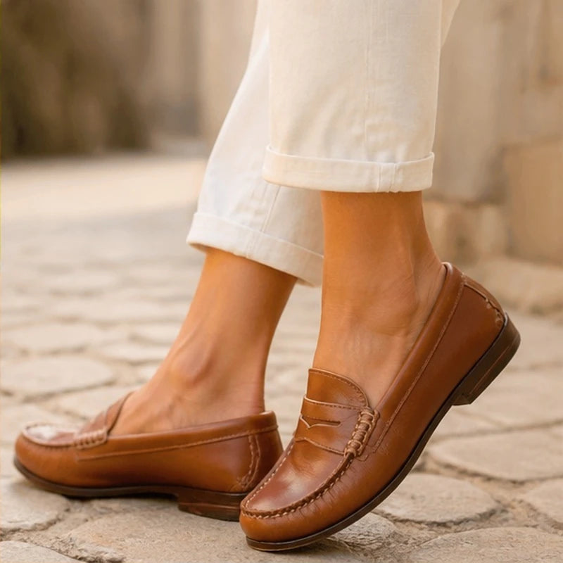 Wilhelmina Orthopedic Leather Loafers - Brown - Women's Shoes - Brondals - Image 2