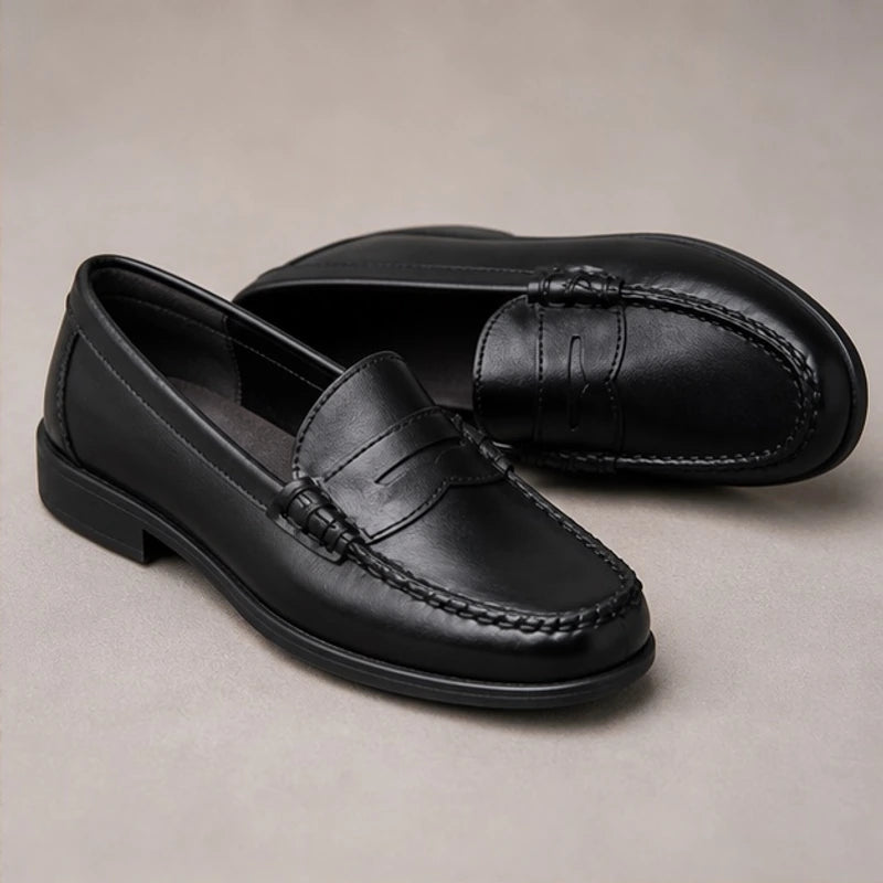 Wilhelmina Orthopedic Leather Loafers - Black - Women's Footwear > Orthopedic Penny Loafers - Brondals - Image 1