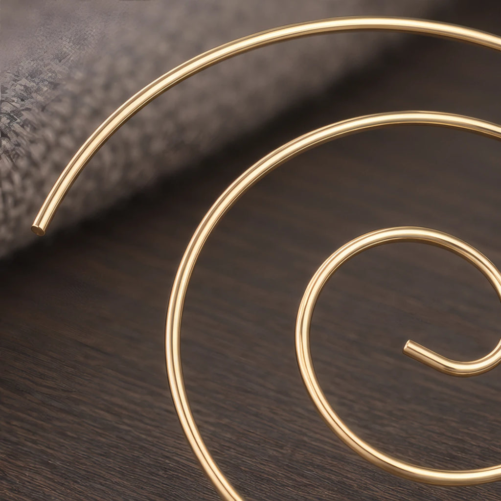 Willa Sculptural Spiral Hoop Earrings - Gold - jewelry - Brondals - Image 3