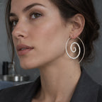 Willa Sculptural Spiral Hoop Earrings - Silver - Jewelry > Earrings > Hoop Earrings - Brondals - Image 1