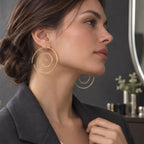 Willa Sculptural Spiral Hoop Earrings - Gold - Jewelry > Earrings > Hoop Earrings - Brondals - Image 1