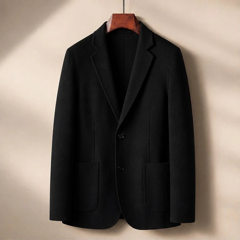 Wolcott Single-Breasted Wool Coat - Black - Outerwear > Coats > Wool Coats - Brondals - Image 1