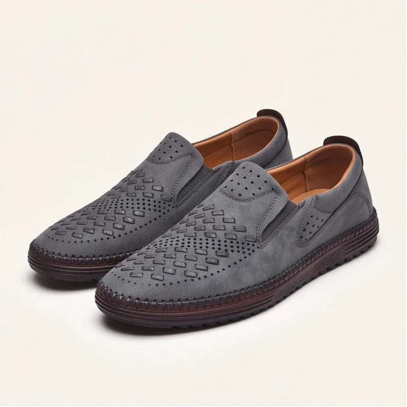 Brunwick Genuine Leather Loafers - Gray - Shoes - Brondals - Image 1
