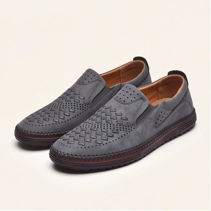 Brunwick Genuine Leather Loafers - Gray - Shoes - Brondals - Image 1