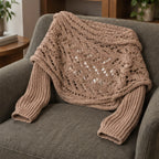 Wren Women's Knit Sleeved Scarf Shawl - Khaki - Women's Accessories > Scarves & Wraps > Sleeved Shawls - Brondals - Image 3