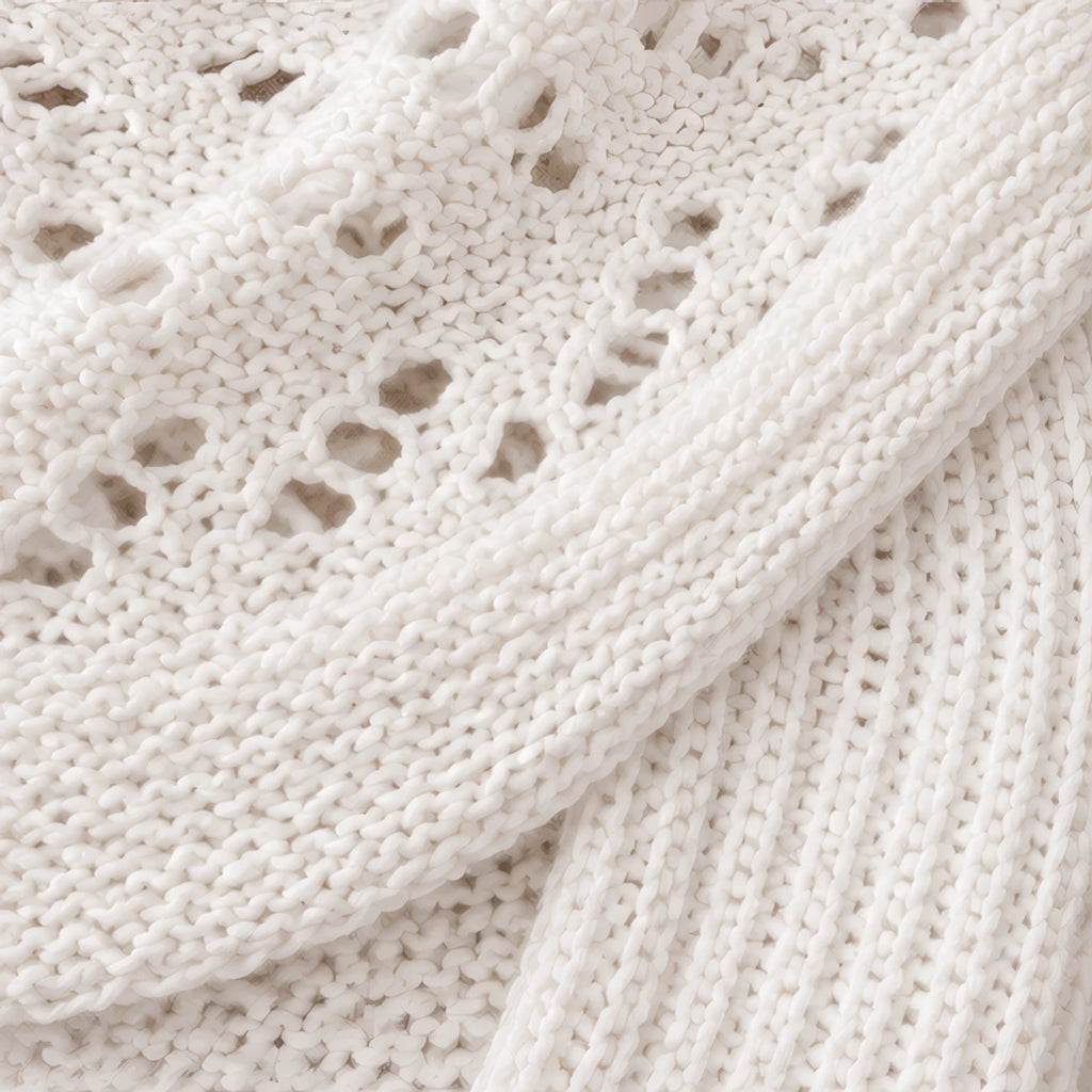 Wren Women's Knit Sleeved Scarf Shawl - White - female - Brondals - Image 4