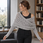 Wren Women's Knit Sleeved Scarf Shawl - Grey - Women's Accessories > Scarves & Wraps > Sleeved Shawls - Brondals - Image 1