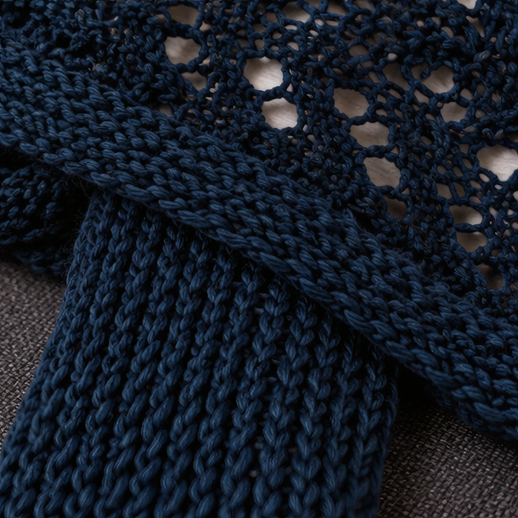 Wren Women's Knit Sleeved Scarf Shawl - Dark Blue - female - Brondals - Image 4