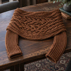 Wren Women's Knit Sleeved Scarf Shawl - Brown - Women's Accessories > Scarves & Wraps > Sleeved Shawls - Brondals - Image 3