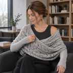 Wren Women's Knit Sleeved Scarf Shawl - Grey - size_chart - Brondals - Image 2