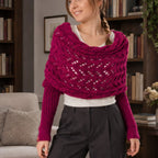 Wren Women's Knit Sleeved Scarf Shawl - Rose Red - Women's Accessories > Scarves & Wraps > Sleeved Shawls - Brondals - Image 1