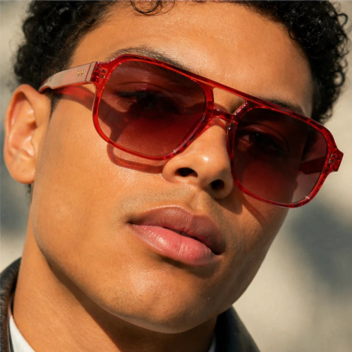 Nava Flex Sunglasses - Red - double bridge - Brondals - Image 5