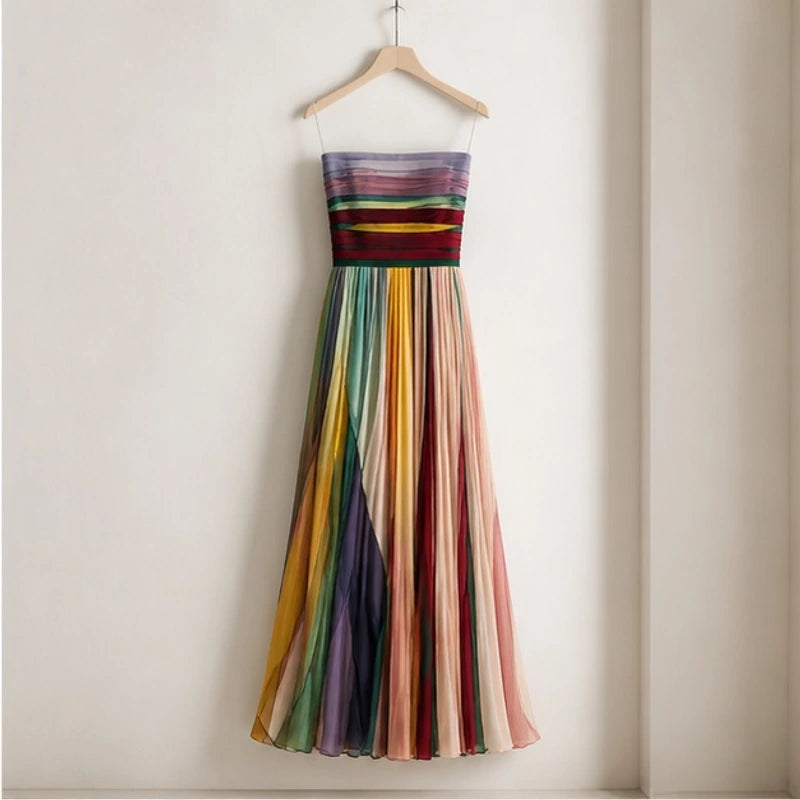 Xanthe Strapless Flowy Maxi Dress - Multi-Color - Women's Clothing > Dresses > Maxi Dresses - Brondals - Image 1