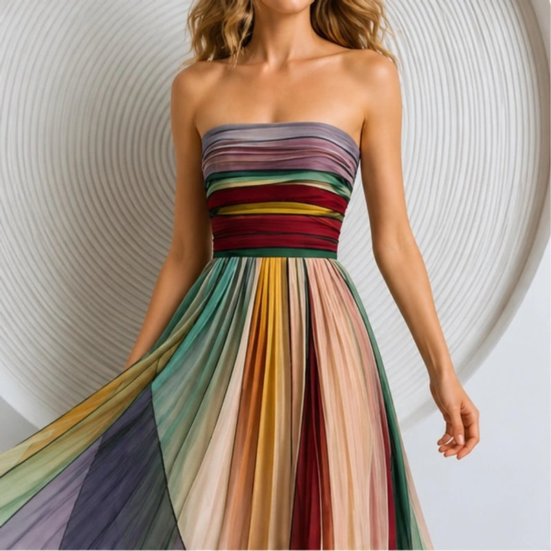 Xanthe Strapless Flowy Maxi Dress - Multi-Color - Women Dress - Brondals - Image 2