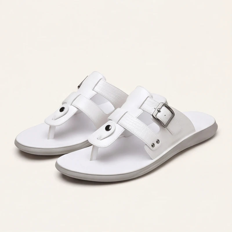 Lariva Leather Sandals - White - Shoes - Brondals - Image 1