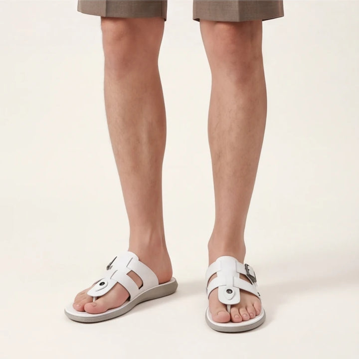 Lariva Leather Sandals - White - toe-loop sandals - Brondals - Image 4