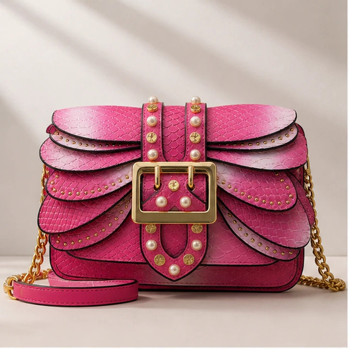 Aeshna Leather Crossbody Bag - Pink - Handbags - Brondals - Image 1