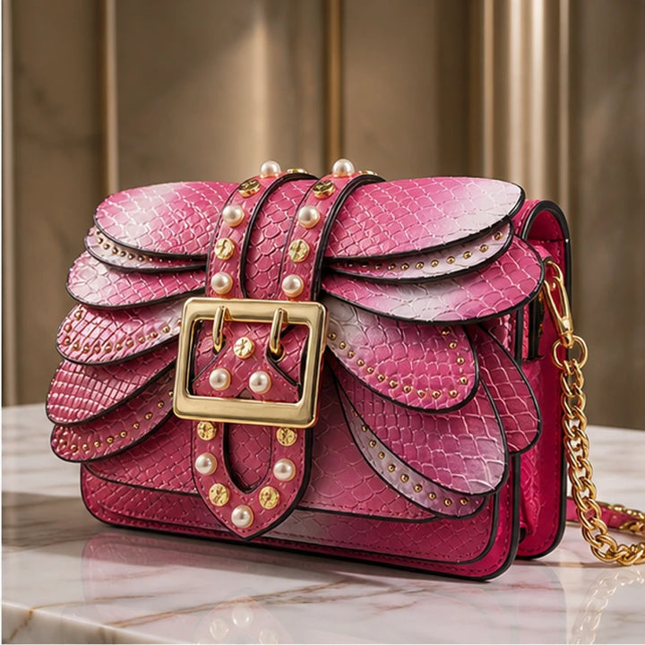 Aeshna Leather Crossbody Bag - Pink - crossbody bag - Brondals - Image 2