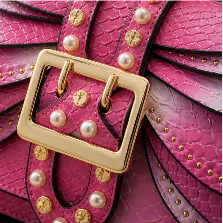 Aeshna Leather Crossbody Bag - Pink - vegan leather - Brondals - Image 3