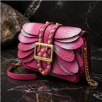 Aeshna Leather Crossbody Bag - Pink - structured bag - Brondals - Image 4