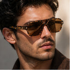 Palma Azure Aviator Sunglasses - Classic Havana - uv400 - Brondals - Image 4