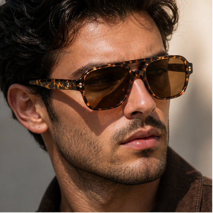 Palma Azure Aviator Sunglasses - Classic Havana - uv400 - Brondals - Image 4