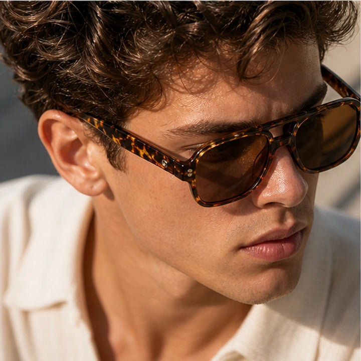Palma Azure Aviator Sunglasses - Classic Havana - crystal frame - Brondals - Image 7
