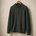 Yolanda Cashmere Sweater - Olive - Women's Clothing > Sweaters & Cardigans > Cable Knit Sweaters - Brondals - Image 1