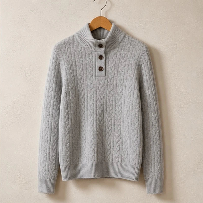 Yolanda Cashmere Sweater - Gray - Women's Clothing > Sweaters & Cardigans > Cable Knit Sweaters - Brondals - Image 1