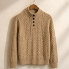 Yolanda Cashmere Sweater - Khaki - Women's Clothing > Sweaters & Cardigans > Cable Knit Sweaters - Brondals - Image 1
