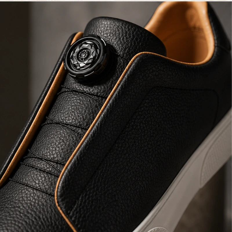Jenson Leather Sneakers - Black - leather sneakers - Brondals - Image 3
