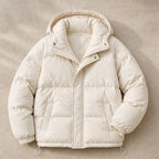 Zara Hooded Puffer Jacket - Cream - Women's Clothing > Outerwear > Puffer Jackets - Brondals - Image 1