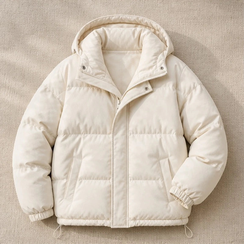 Zara Hooded Puffer Jacket - Cream - Women's Clothing > Outerwear > Puffer Jackets - Brondals - Image 1