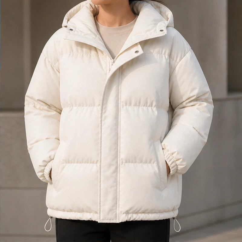 Zara Hooded Puffer Jacket - Cream - Catalog Group: Clothing - Brondals - Image 2