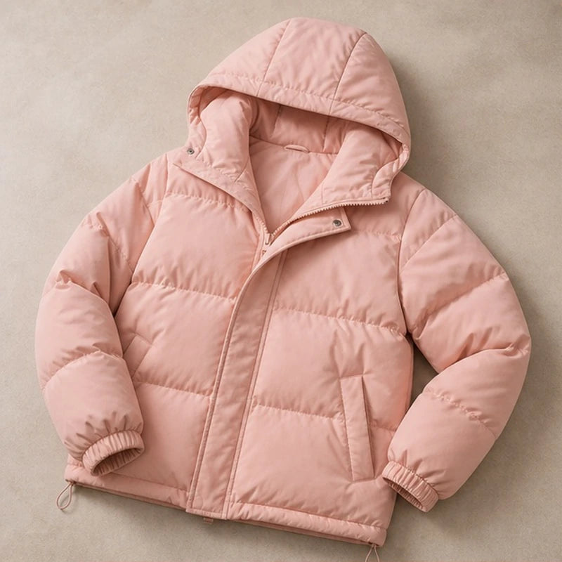 Zara Hooded Puffer Jacket - Blush Pink - Women's Clothing > Outerwear > Puffer Jackets - Brondals - Image 1